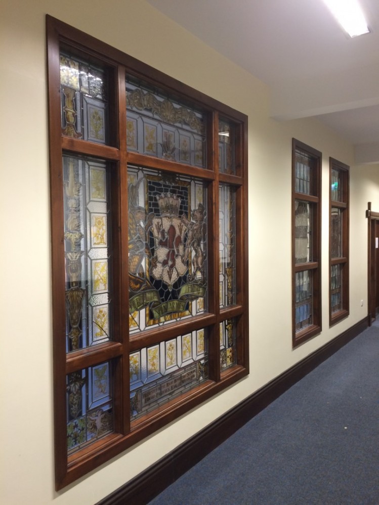 Stained glass windows bestowed to Batley Grammer School in 1918