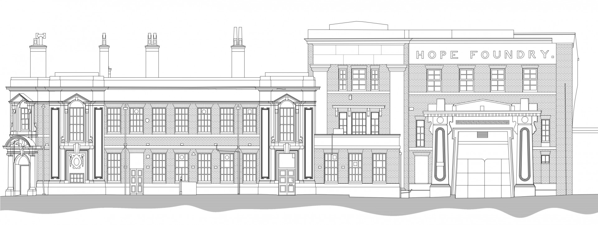 An image showing MAP Charity's Front Existing Elevation plan.