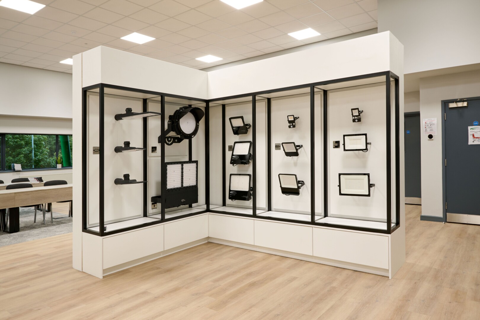 An image showing one of the showroom units displaying different types of light fittings/features.