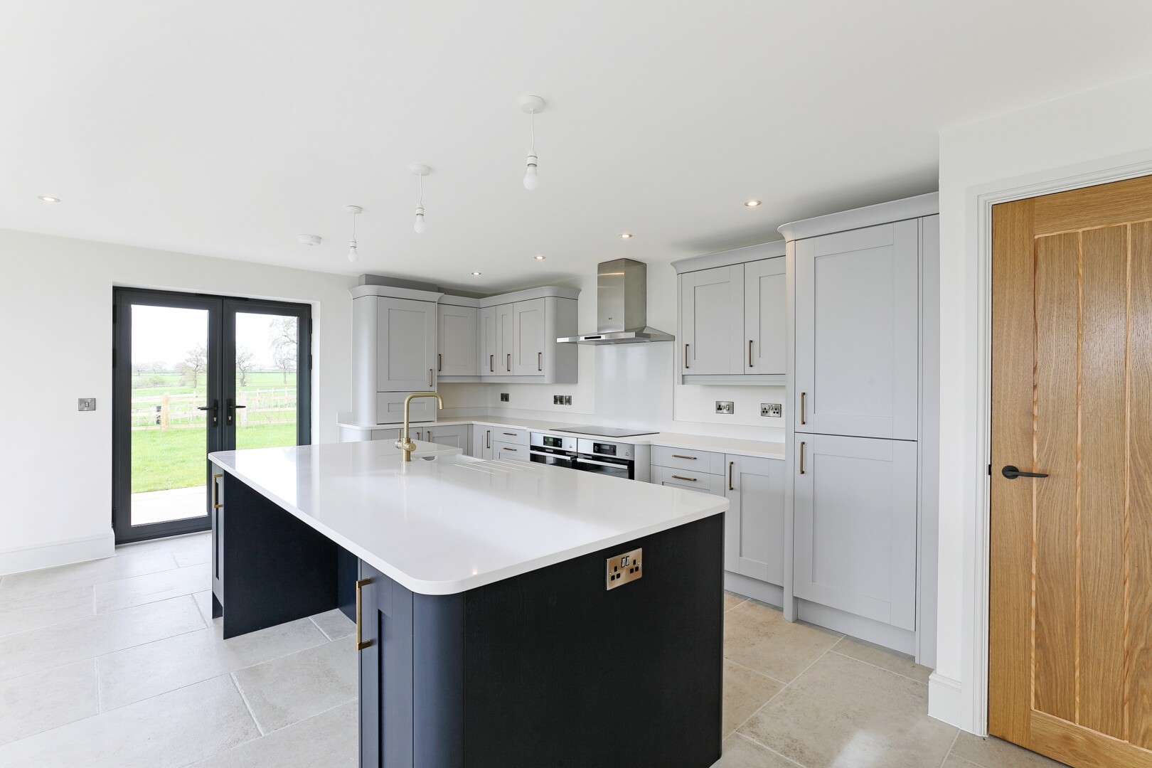 Photograph of Fairview House, the converted bungalow at Flying Horse Farm in Scholes. The image shows a view of the kitchen area.